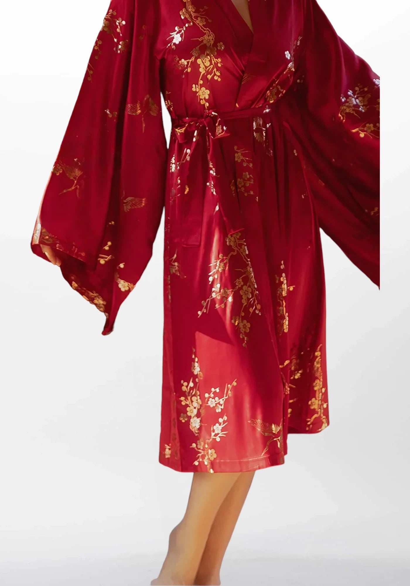 Robe de chambre kimono satin femme