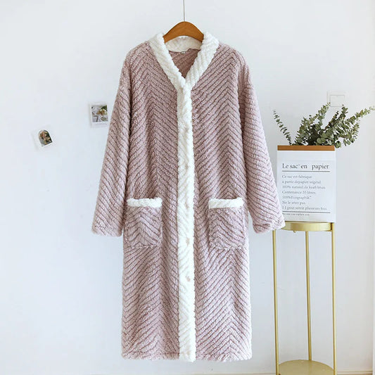 Robe de chambre laine polaire femme