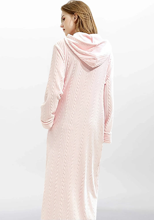 Robe de chambre longue femme avec fermeture éclair