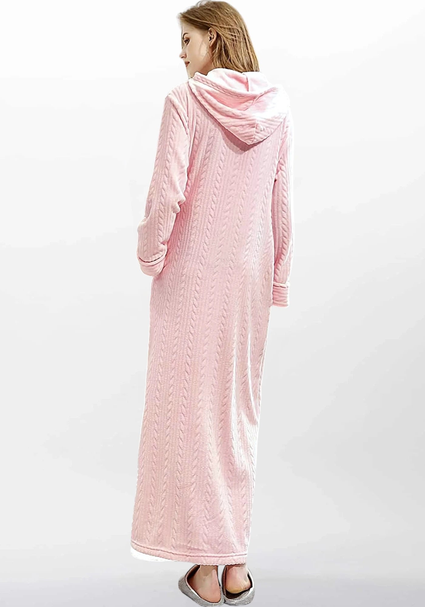 Robe de chambre longue femme avec fermeture éclair