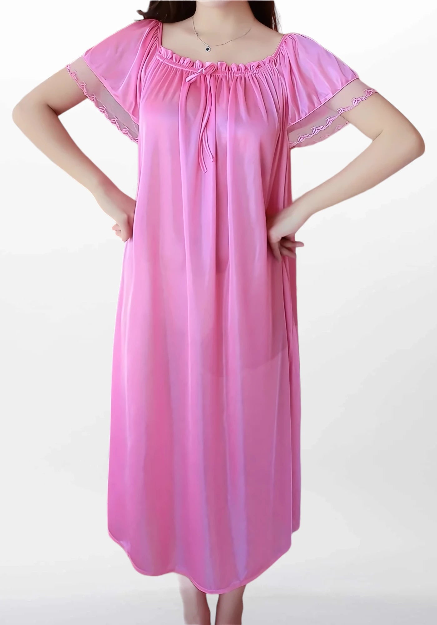 Robe de chambre longue femme en satin