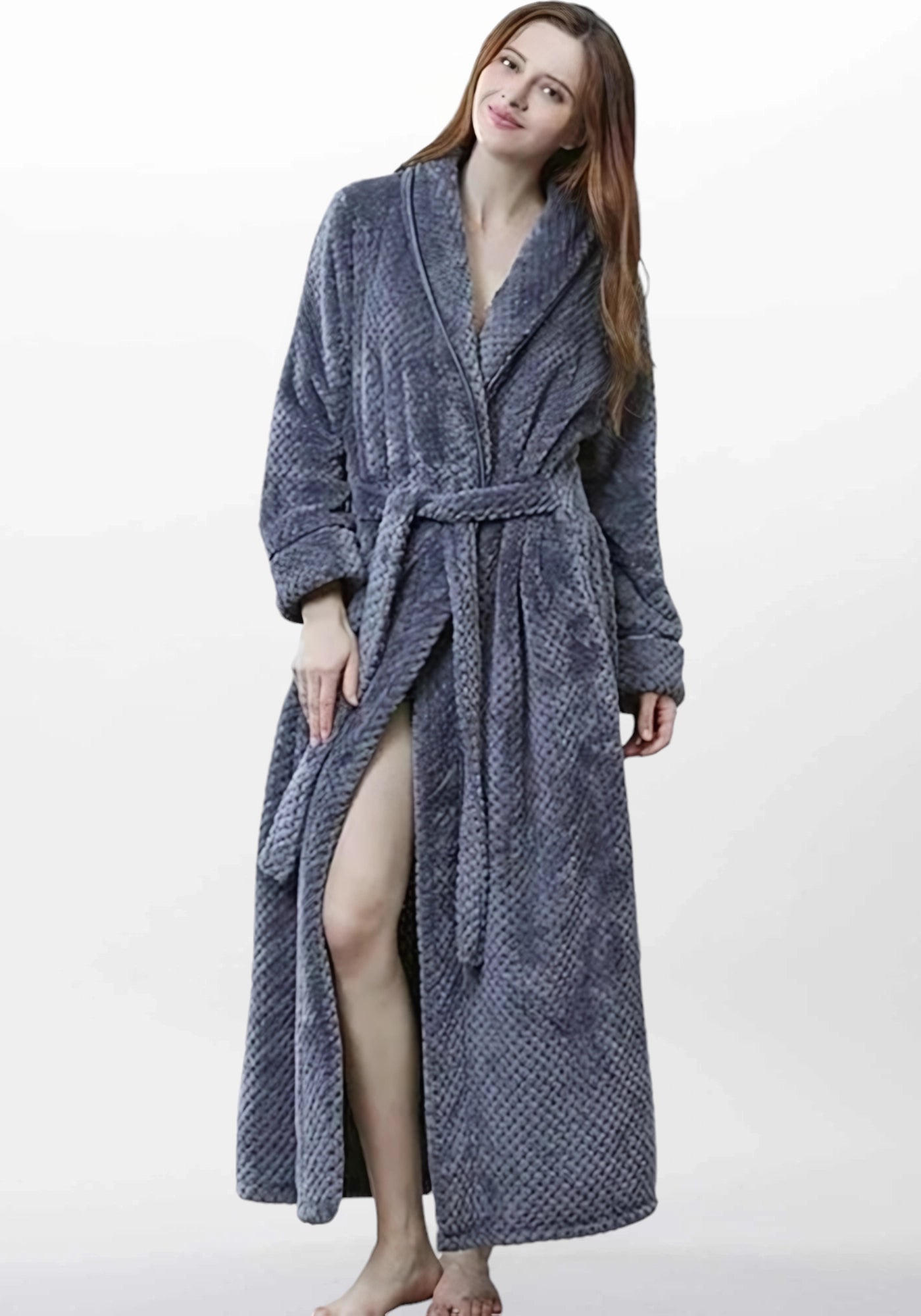 Robe de chambre longue femme polaire