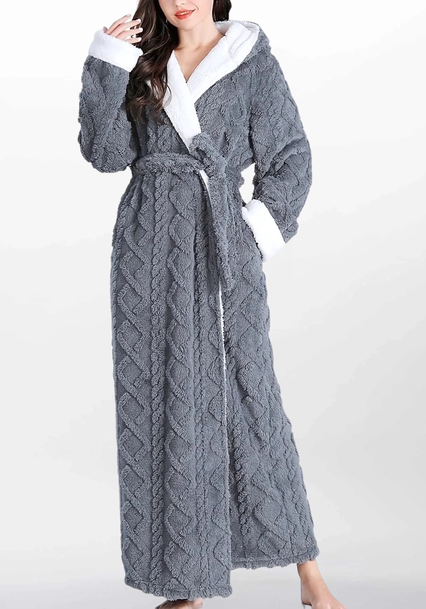 Robe de chambre longue polaire femme