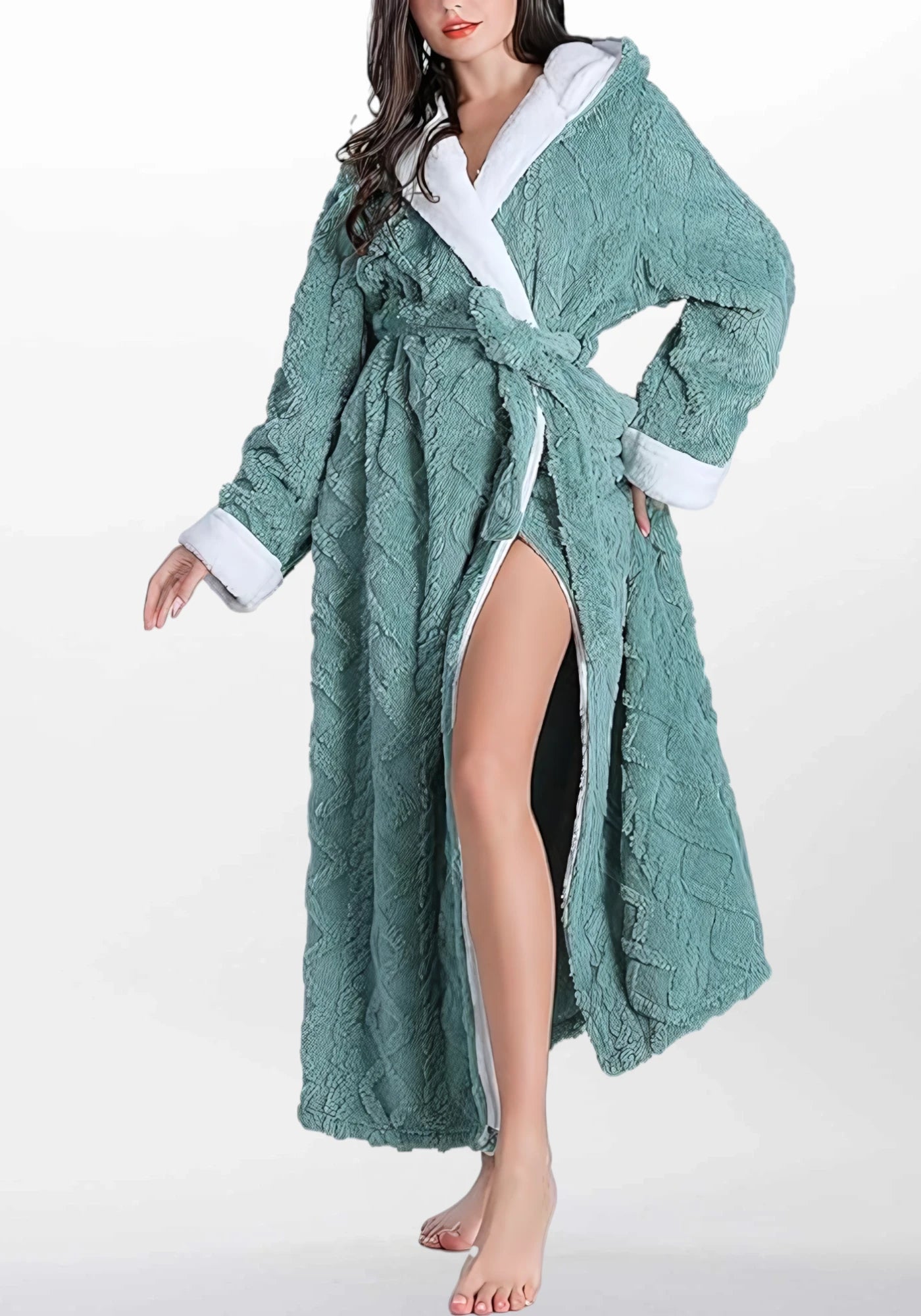 Robe de chambre longue polaire pour femme