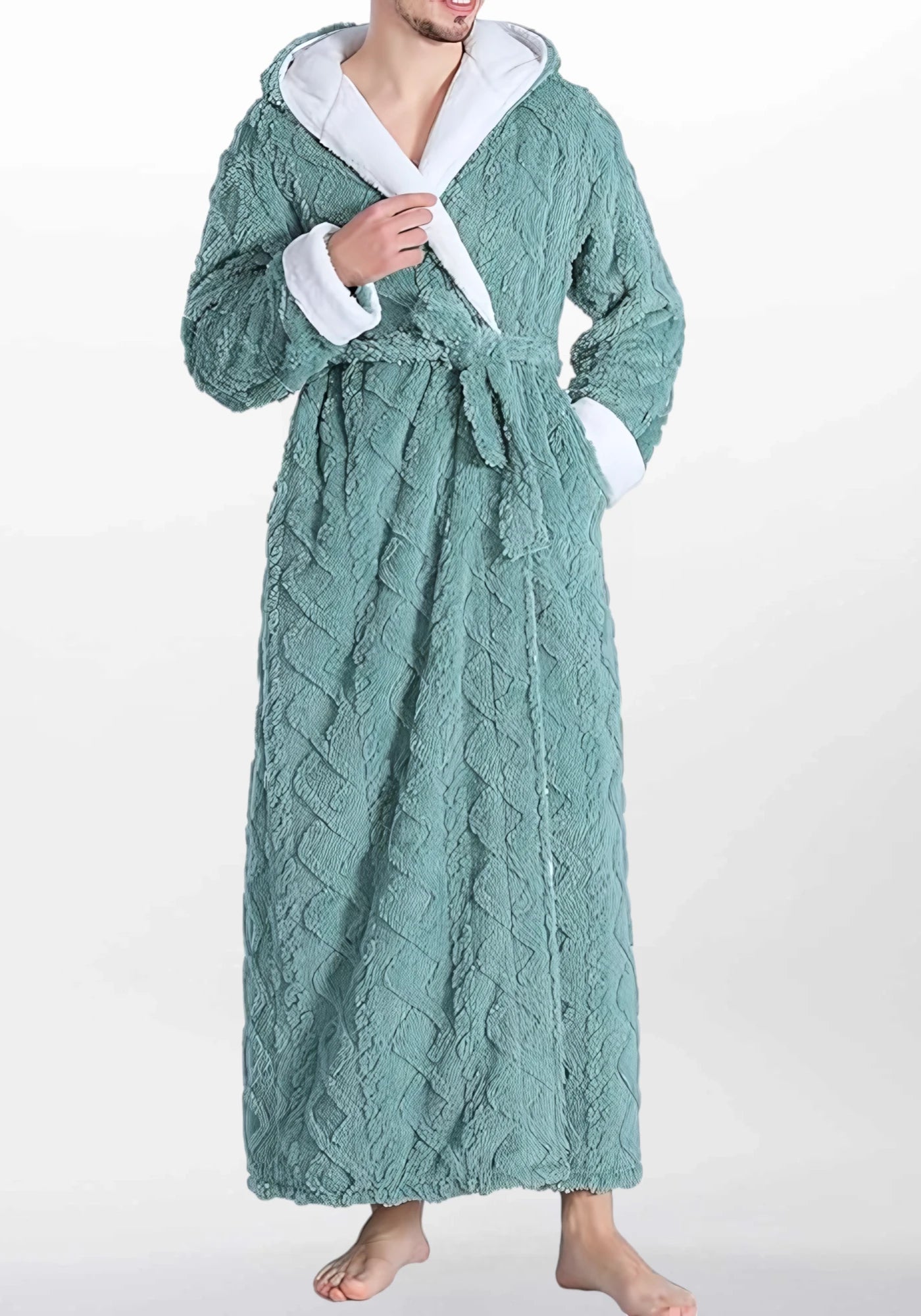 Robe de chambre longue polaire pour femme