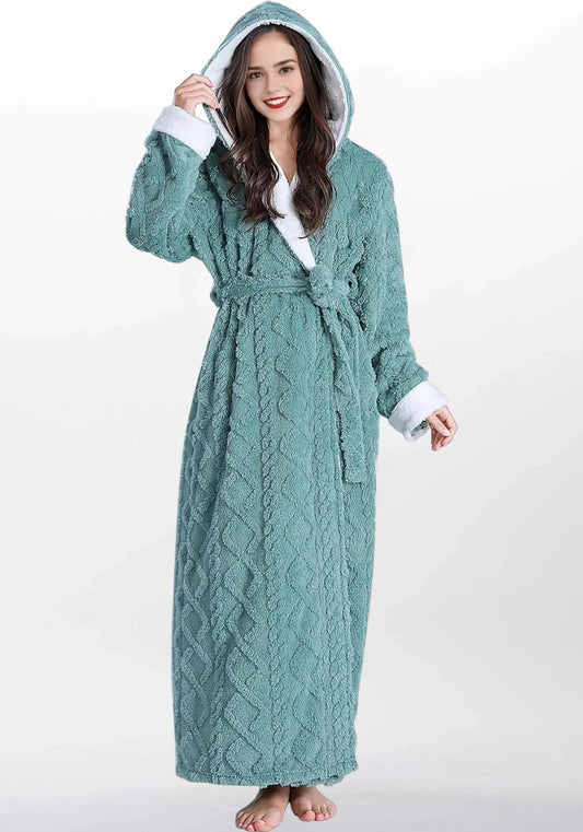 Robe de chambre longue polaire pour femme