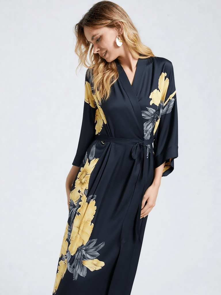 Robe de chambre longue satin femme - Ma robe de chambre