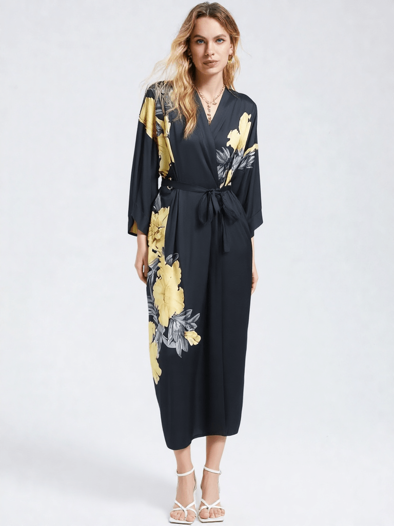 Robe de chambre longue satin femme - Ma robe de chambre