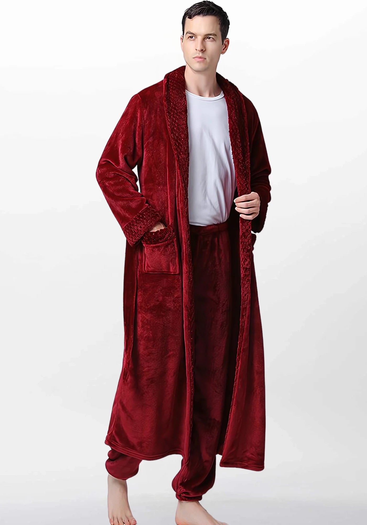 Robe de chambre longue velours femme