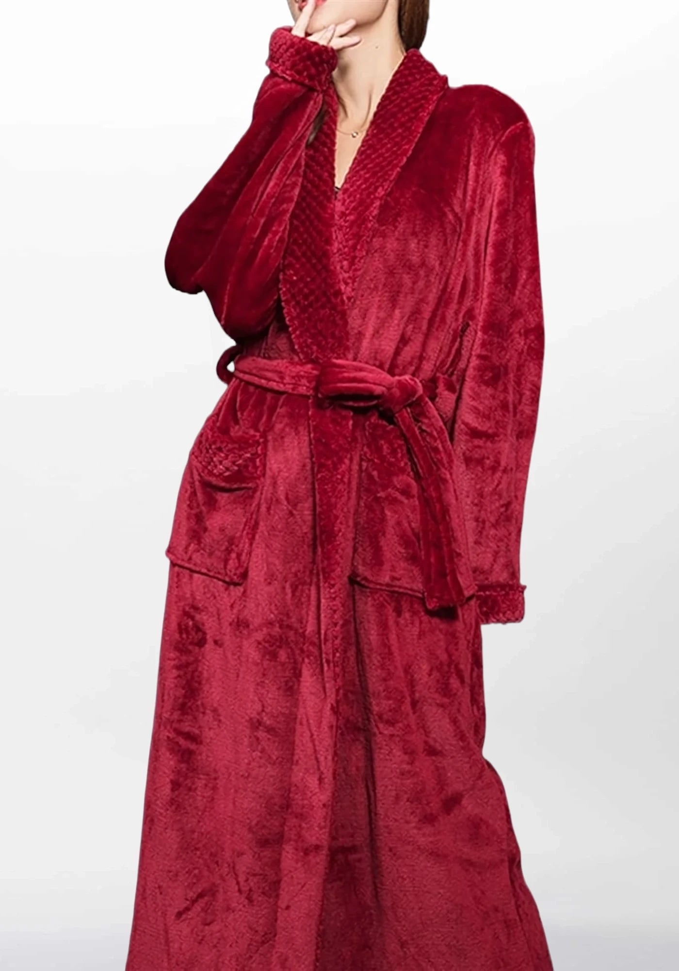 Robe de chambre longue velours femme