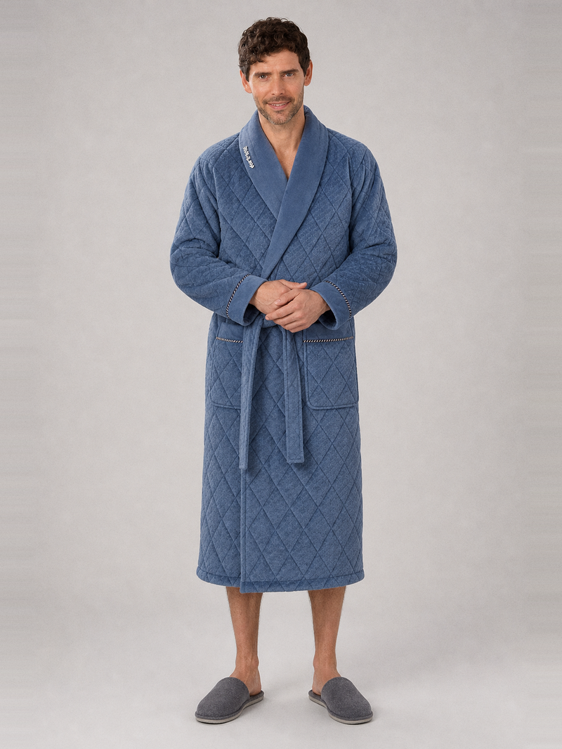 Robe de chambre matelassée homme – portée de face