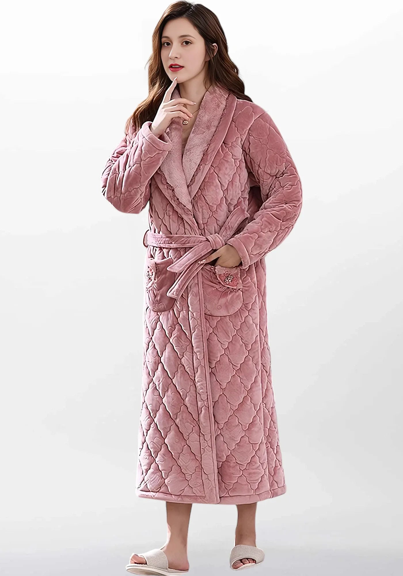 Robe de chambre matelassée pour femme