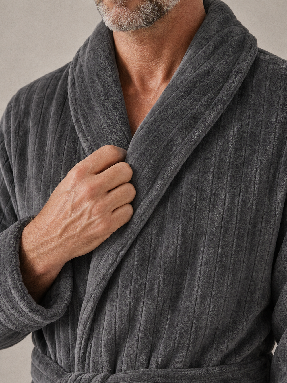 Robe de chambre microfibre homme – gros plan matière