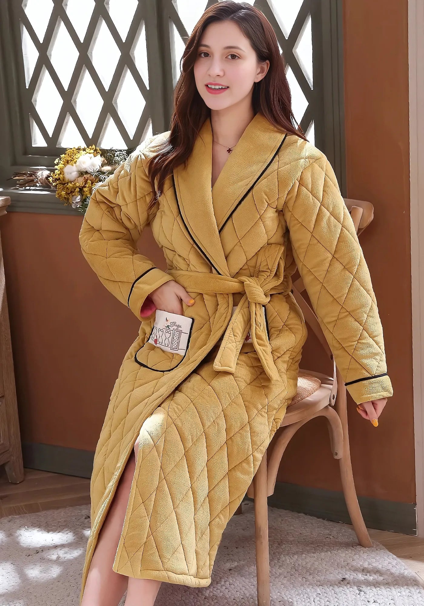 Robe de chambre molleton polaire femme