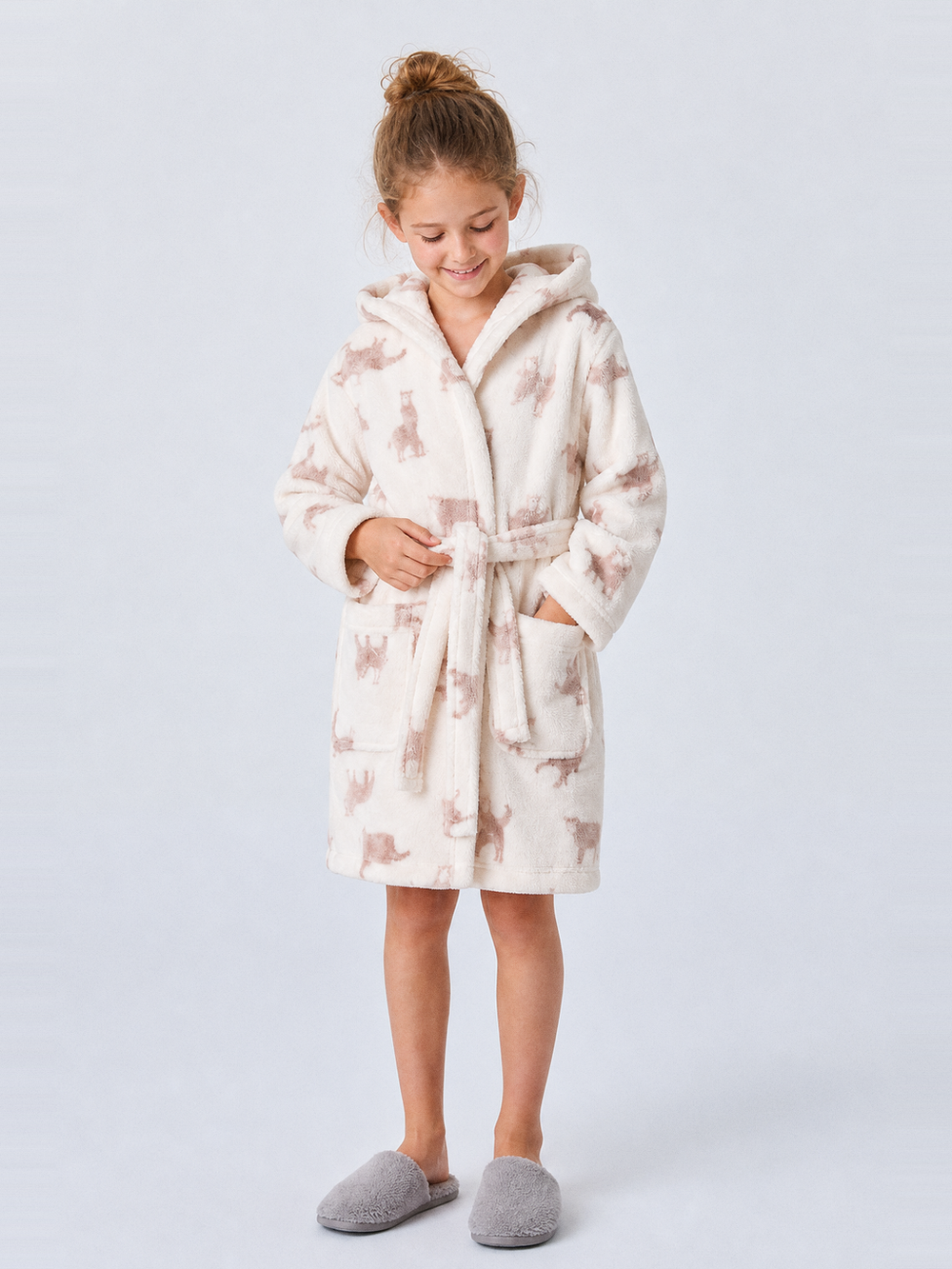 Robe de chambre nounours enfant – ceinture et poches