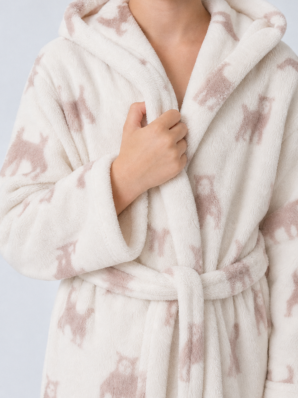 Robe de chambre nounours enfant – gros plan matière