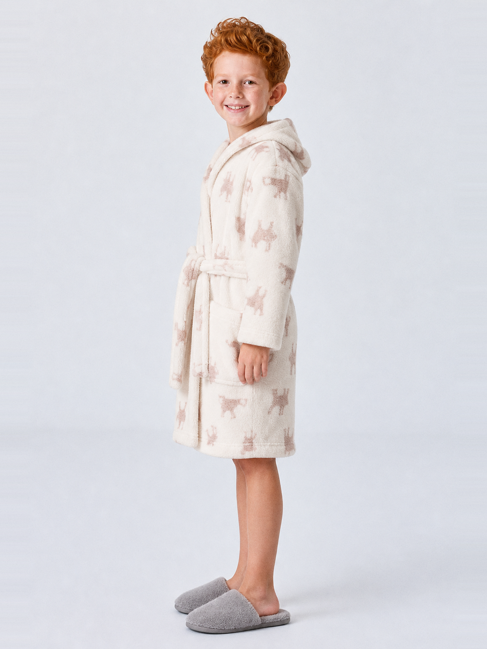 Robe de chambre nounours enfant – longueur portée de profil