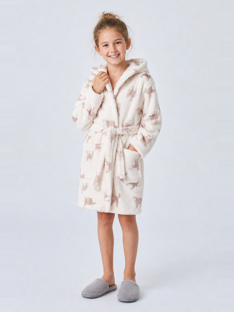 Robe de chambre nounours enfant – portée de face