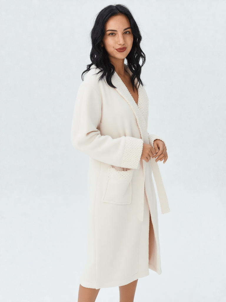 Robe de chambre personnalisé couple, vue portée, blanc, brodé, couple, eponge, femme, hiver, homme, kimono, long, mrb-exclude-femme-hub, original, personnalise, uni, été