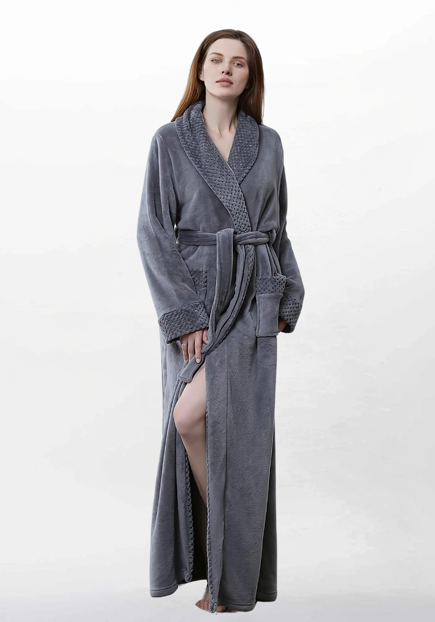 Robe de chambre polaire chaude femme