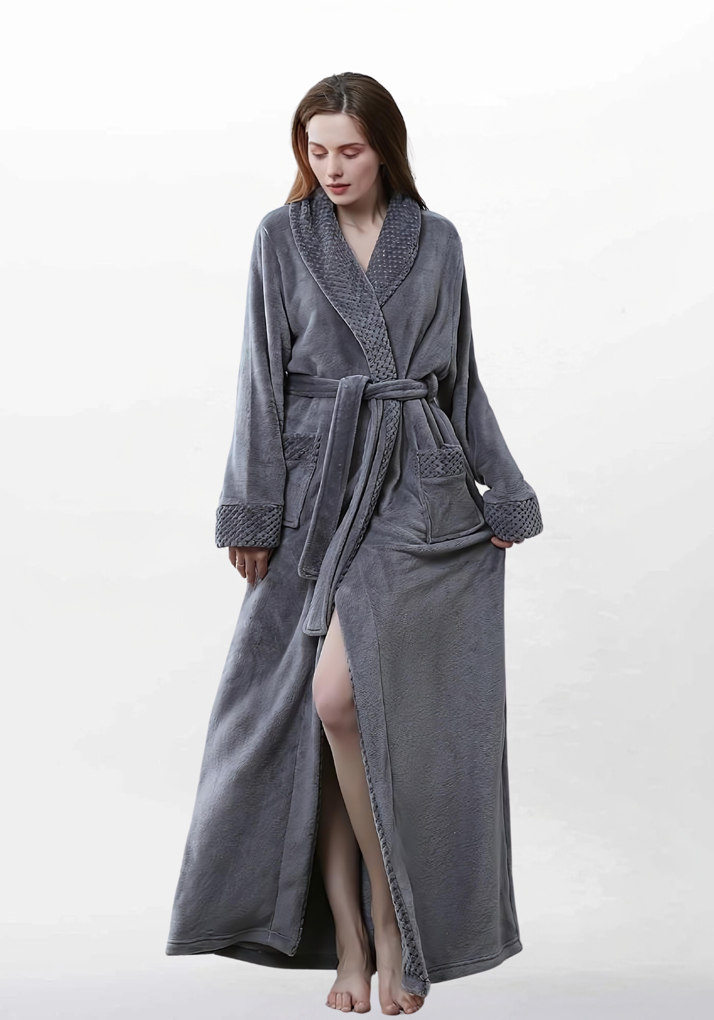 Robe de chambre polaire chaude femme