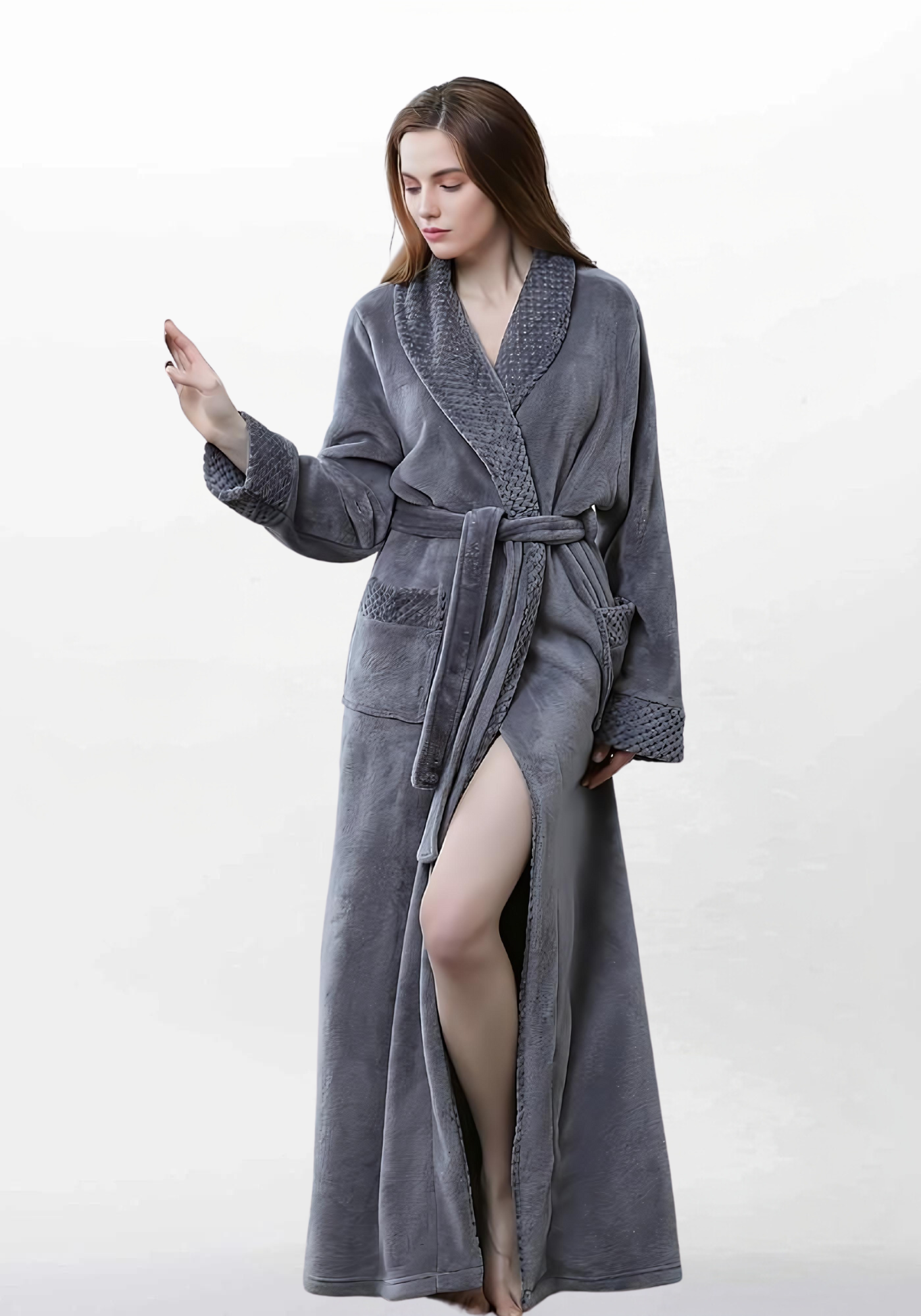 Robe de chambre polaire chaude femme