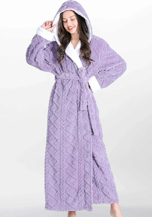 Robe de chambre polaire épaisse femme