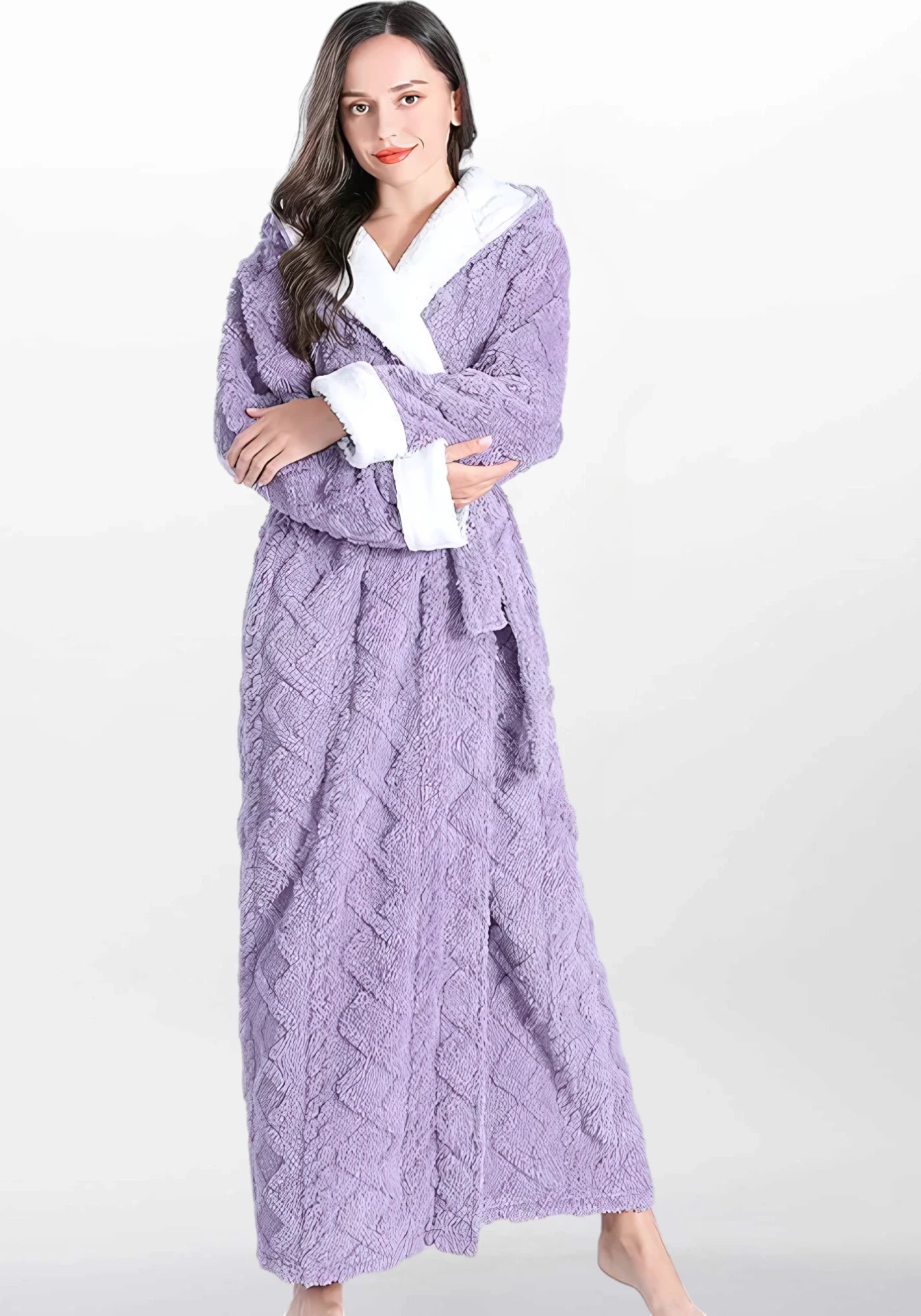 Robe de chambre polaire épaisse femme