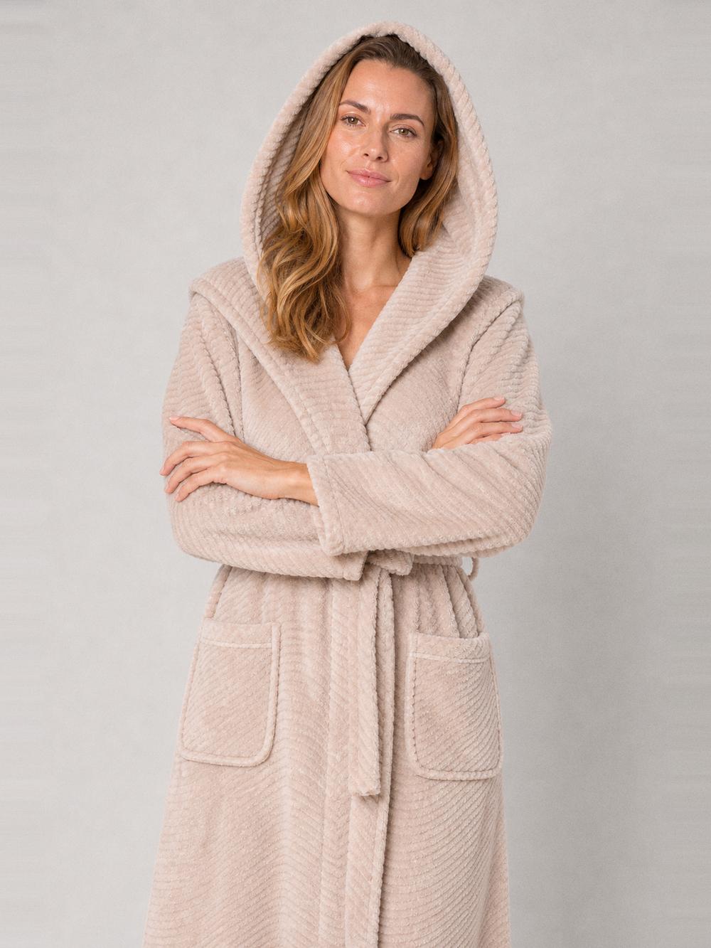 Robe de chambre polaire femme 130 cm – capuche
