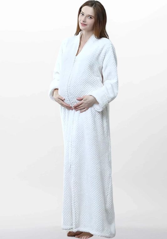 Robe de chambre polaire femme fermeture éclair