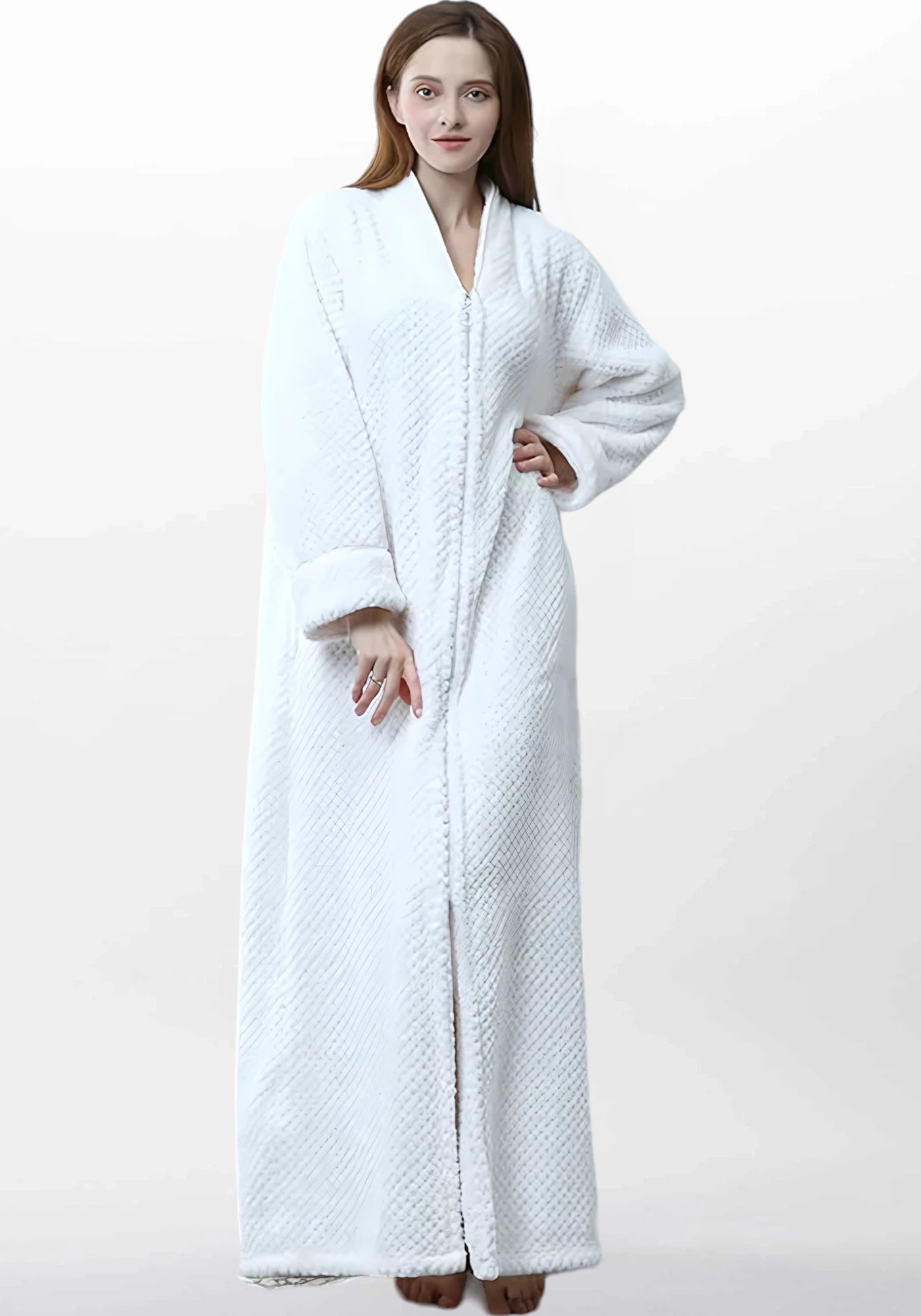 Robe de chambre polaire femme fermeture éclair