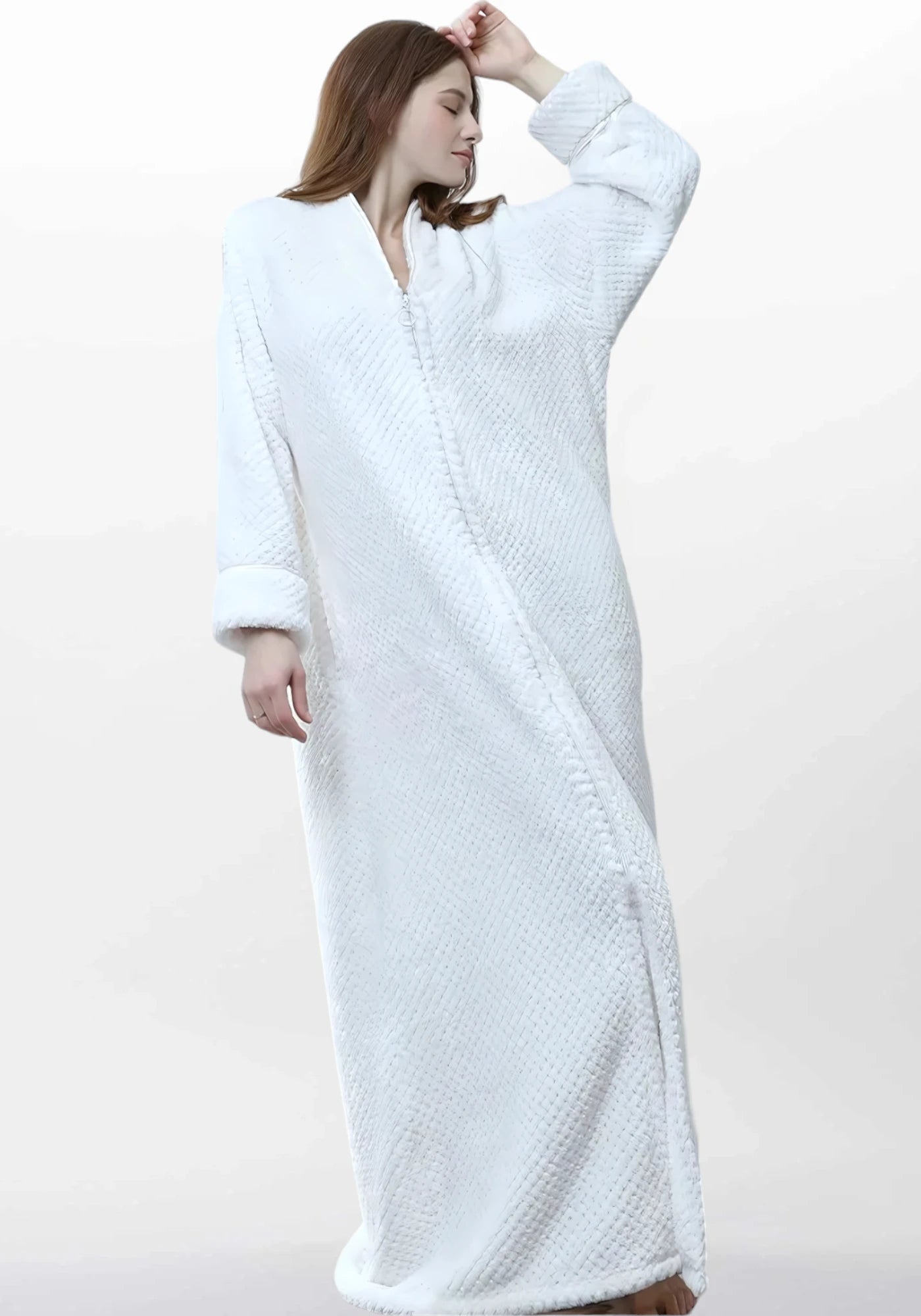 Robe de chambre polaire femme fermeture éclair