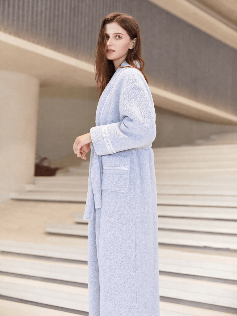 Robe De Chambre Femme En Polaire Douce Et Pelucheuse - Grande Taille - Pyjama D'hiver Avec Poches - Peignoir Chaud Et Confortable