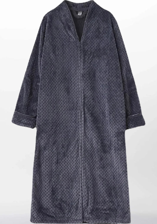 Robe de chambre polaire femme zippée