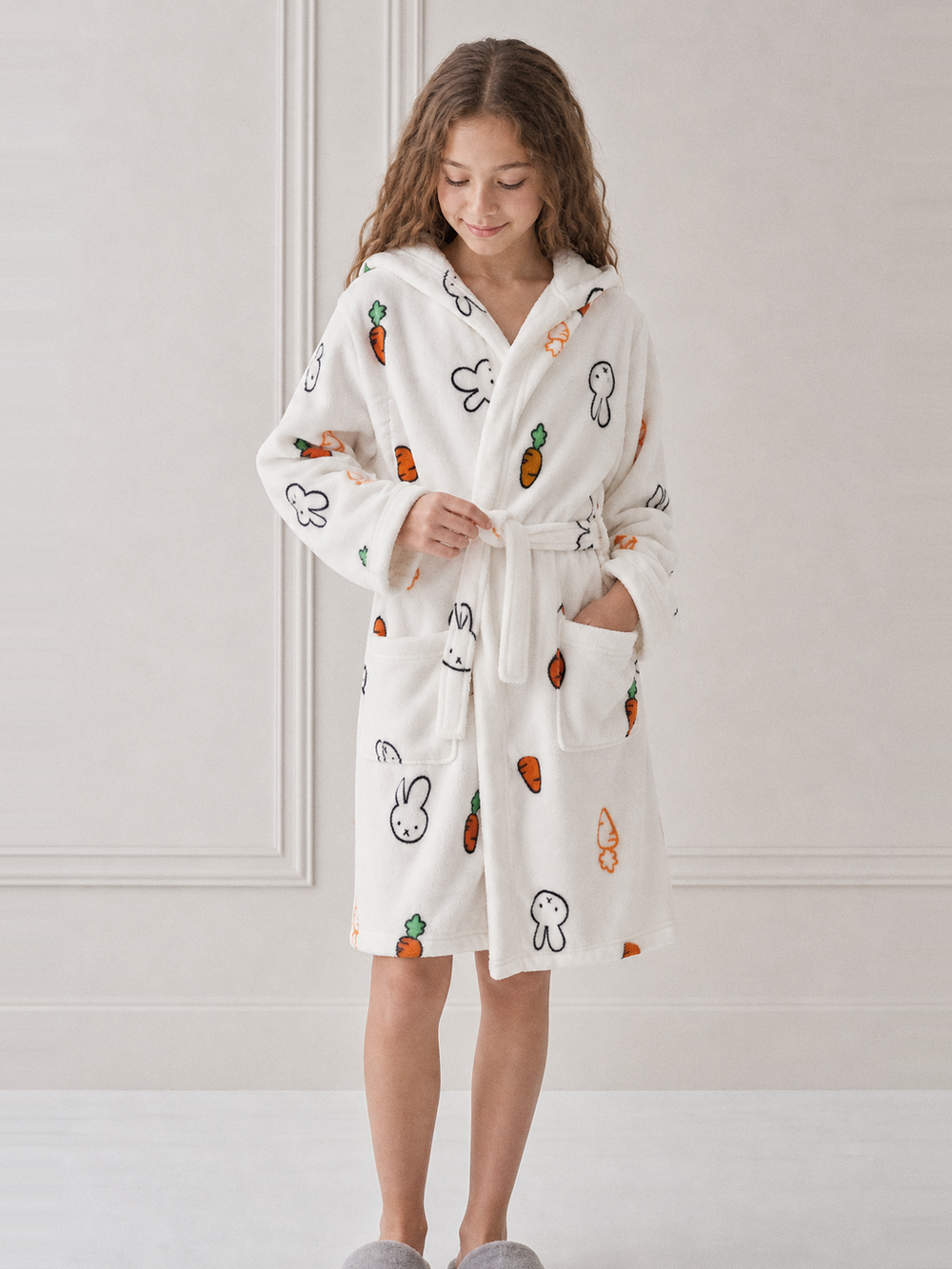 Robe de chambre polaire fille 12 ans – ceinture et poches