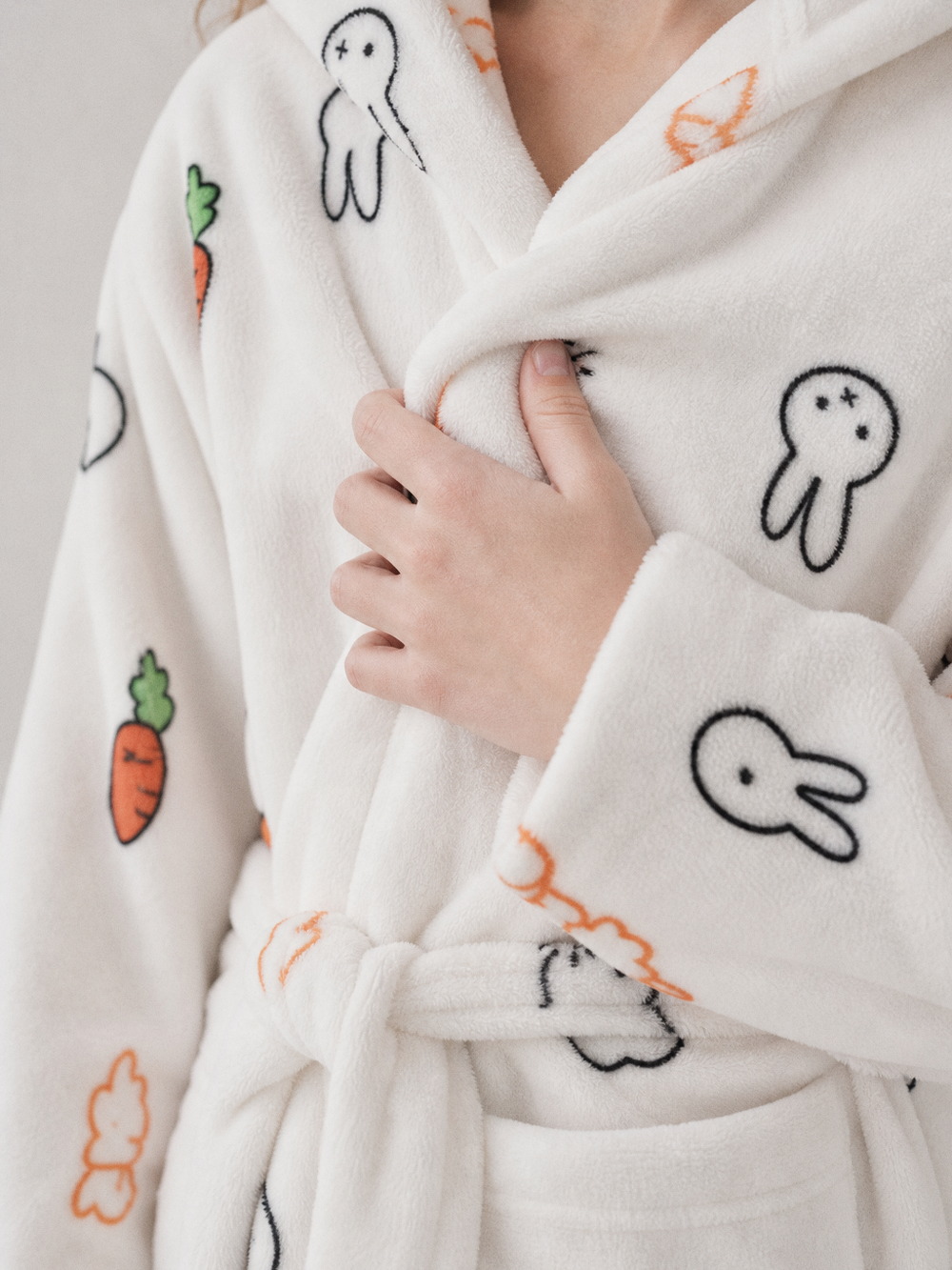 Robe de chambre polaire fille 12 ans – gros plan matière