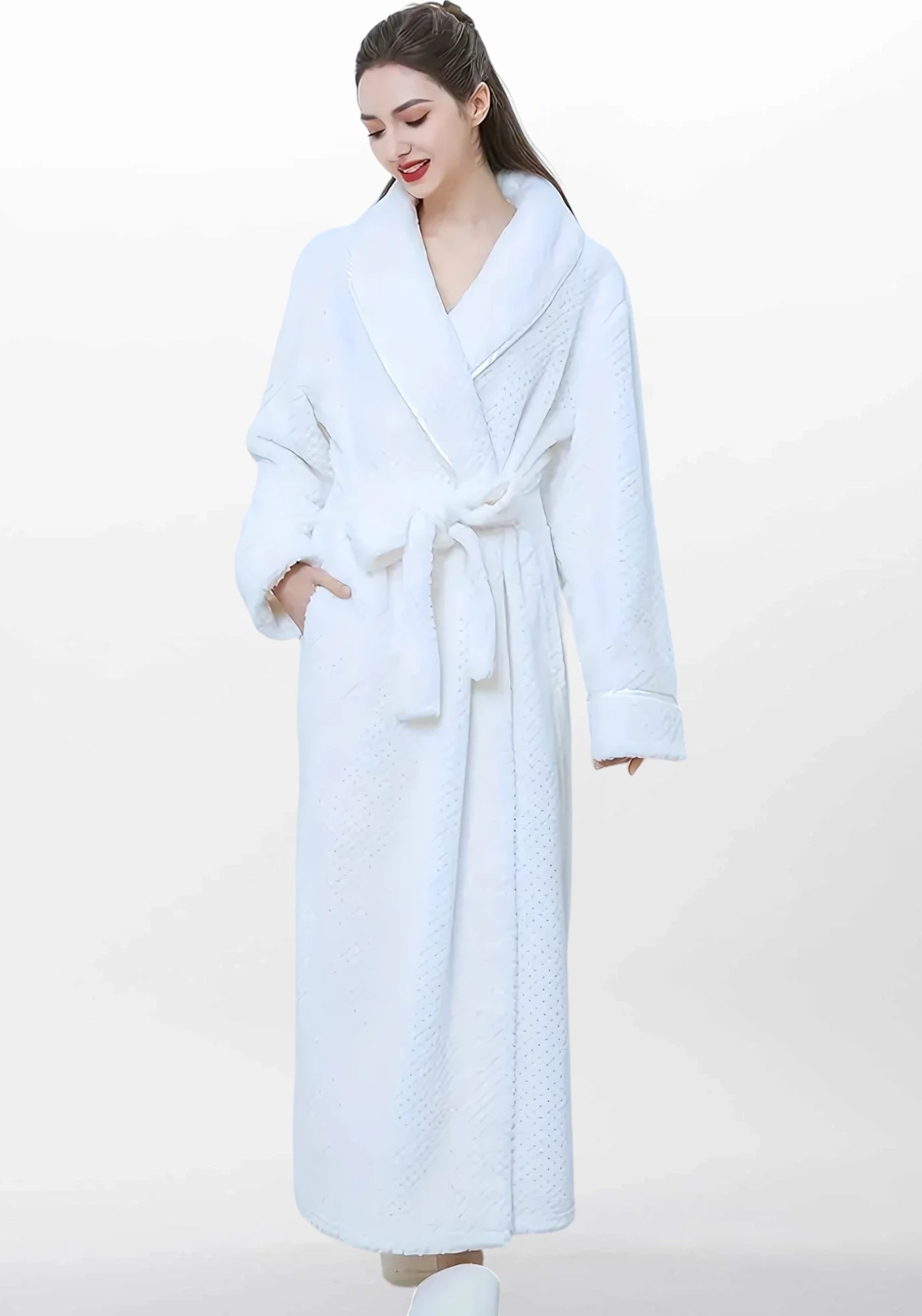 Robe de chambre polaire longue femme