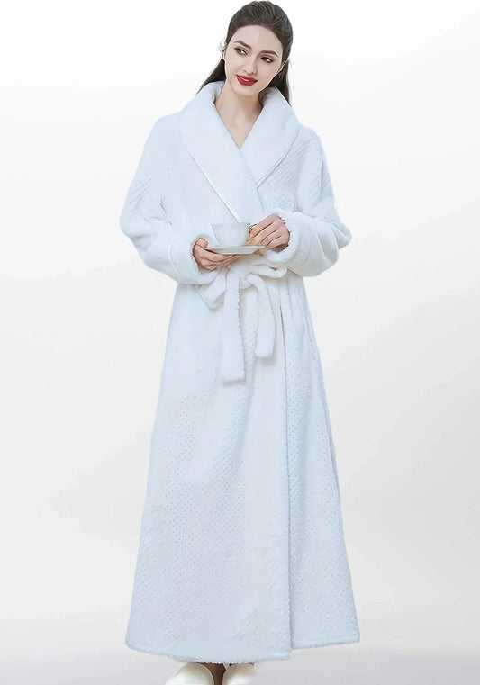 Robe de chambre polaire longue femme