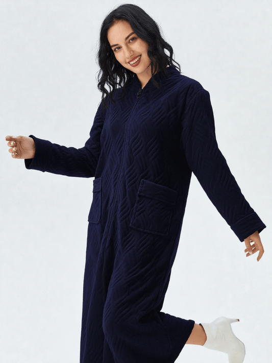 Robe de chambre polaire longue zippée - Ma robe de chambre