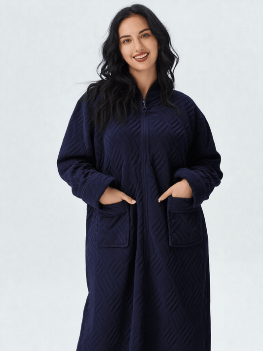 Robe de chambre polaire longue zippée - Ma robe de chambre