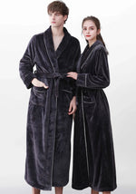 Schwarzer Damen-Bademantel aus Fleece  - Vignette | Ma robe de chambre