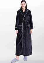 Schwarzer Damen-Bademantel aus Fleece  - Vignette | Ma robe de chambre