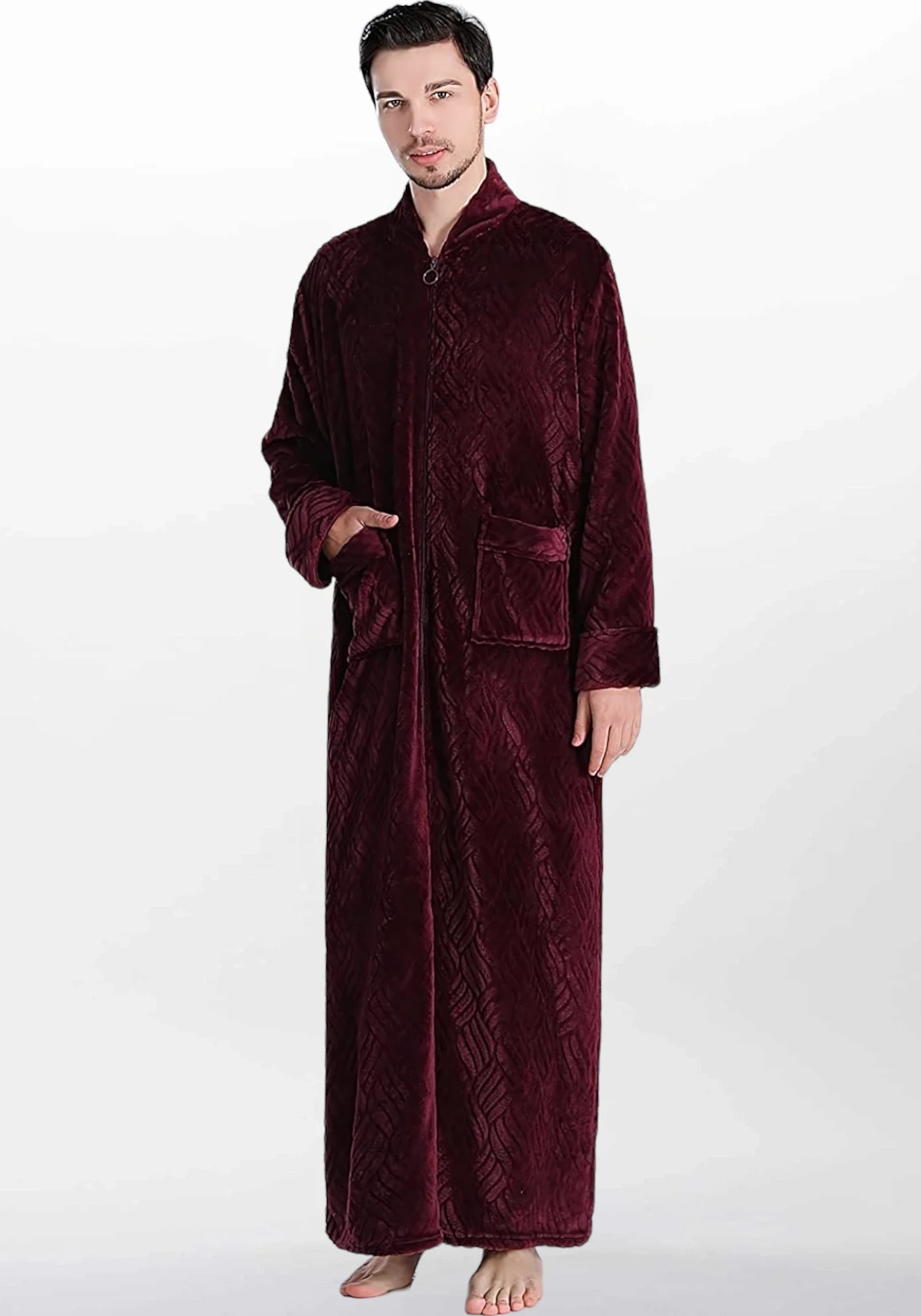 Robe de chambre polaire zippée femme