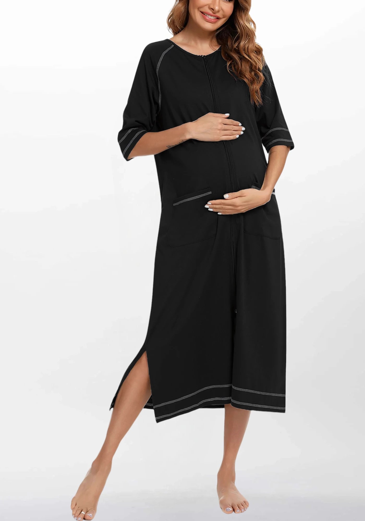 Robe de chambre femme enceinte sale