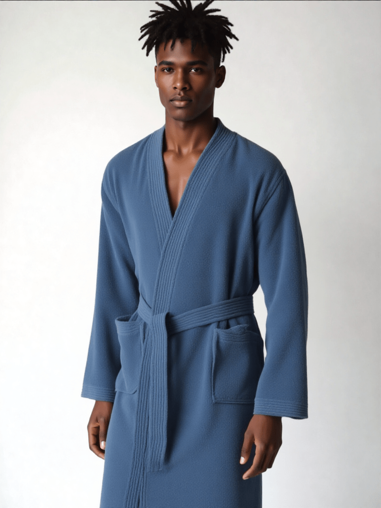 Robe de chambre pour homme en ratine de coton - Ma robe de chambre
