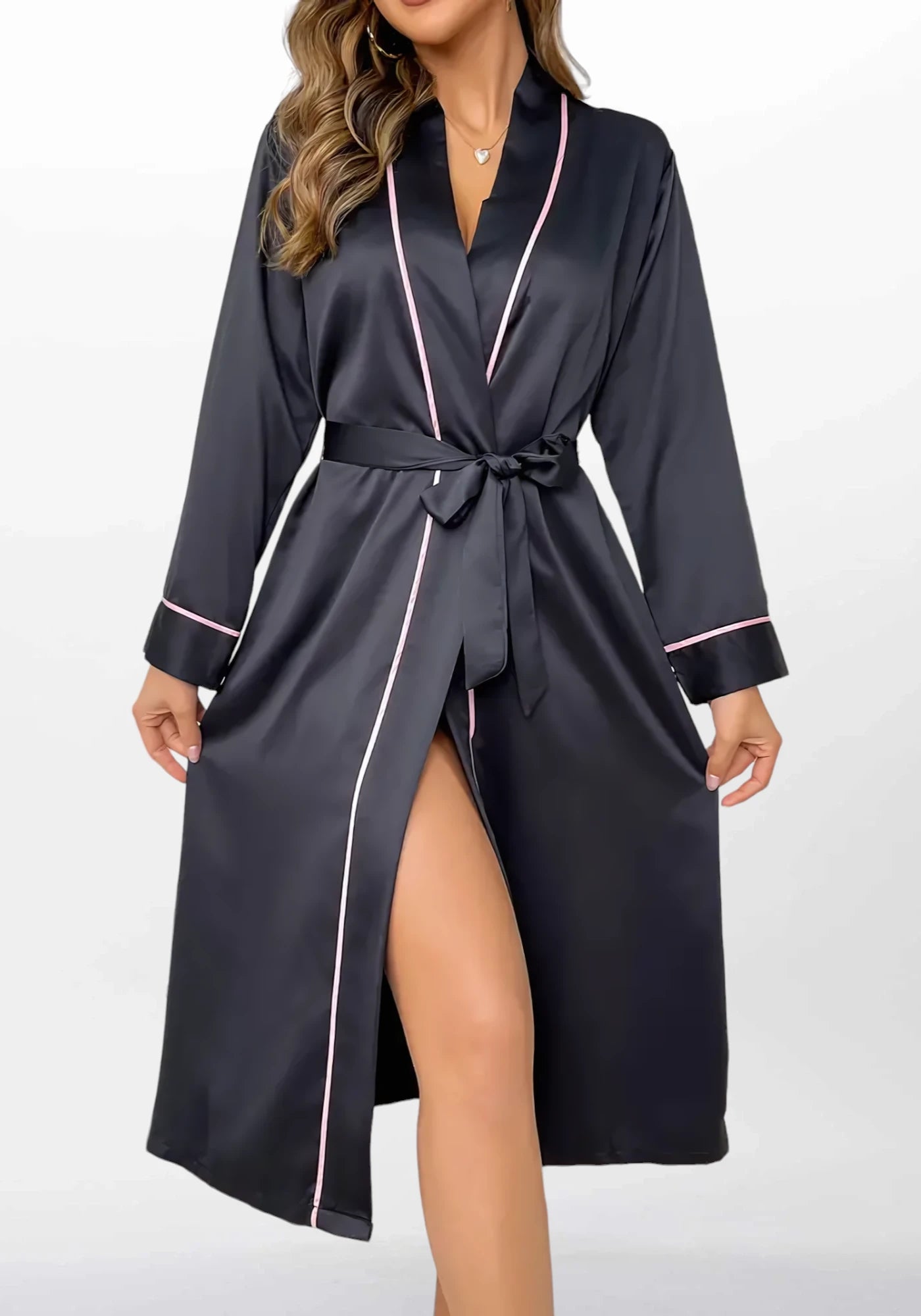 Robe de chambre satin femme