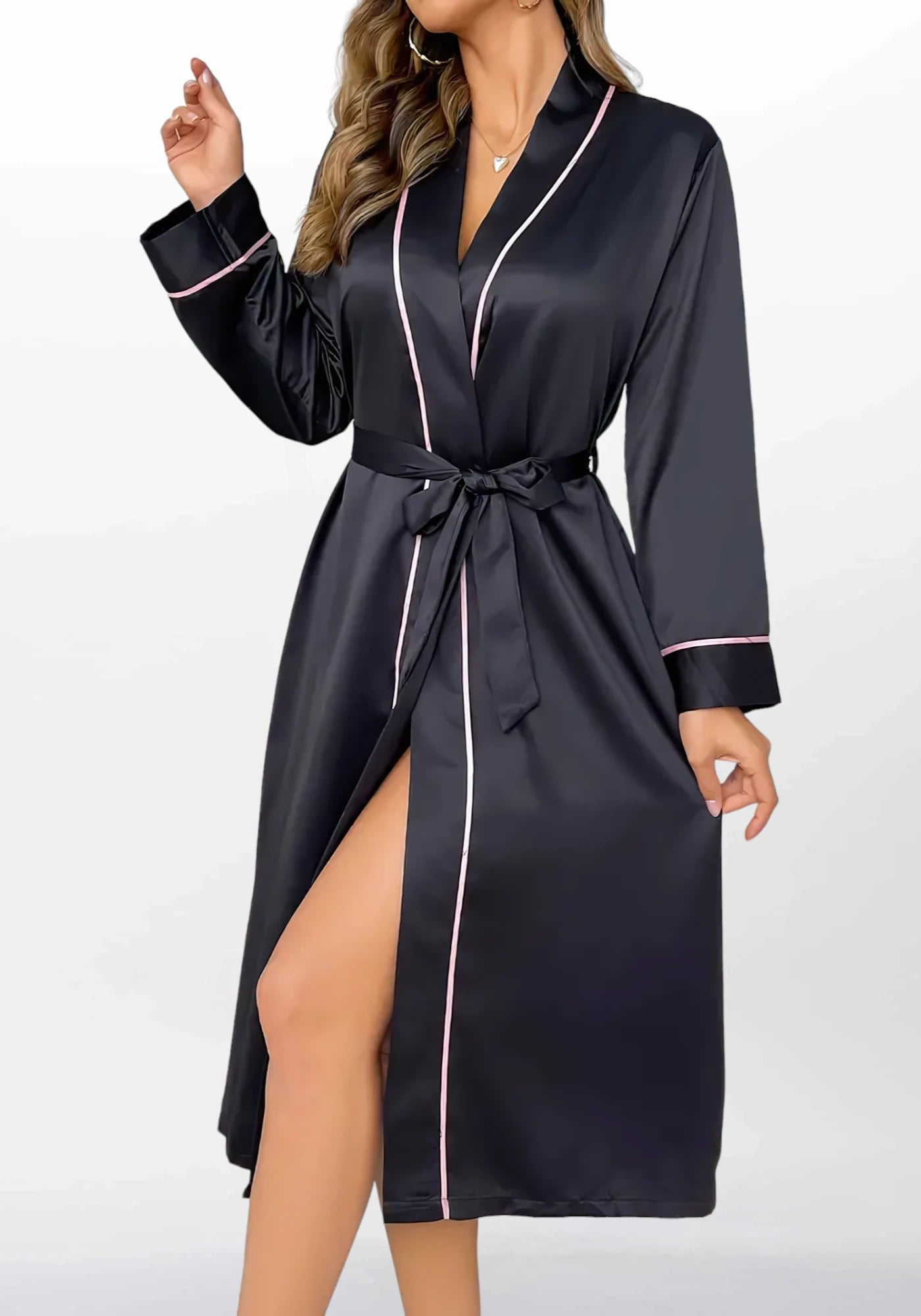 Robe de chambre satin femme