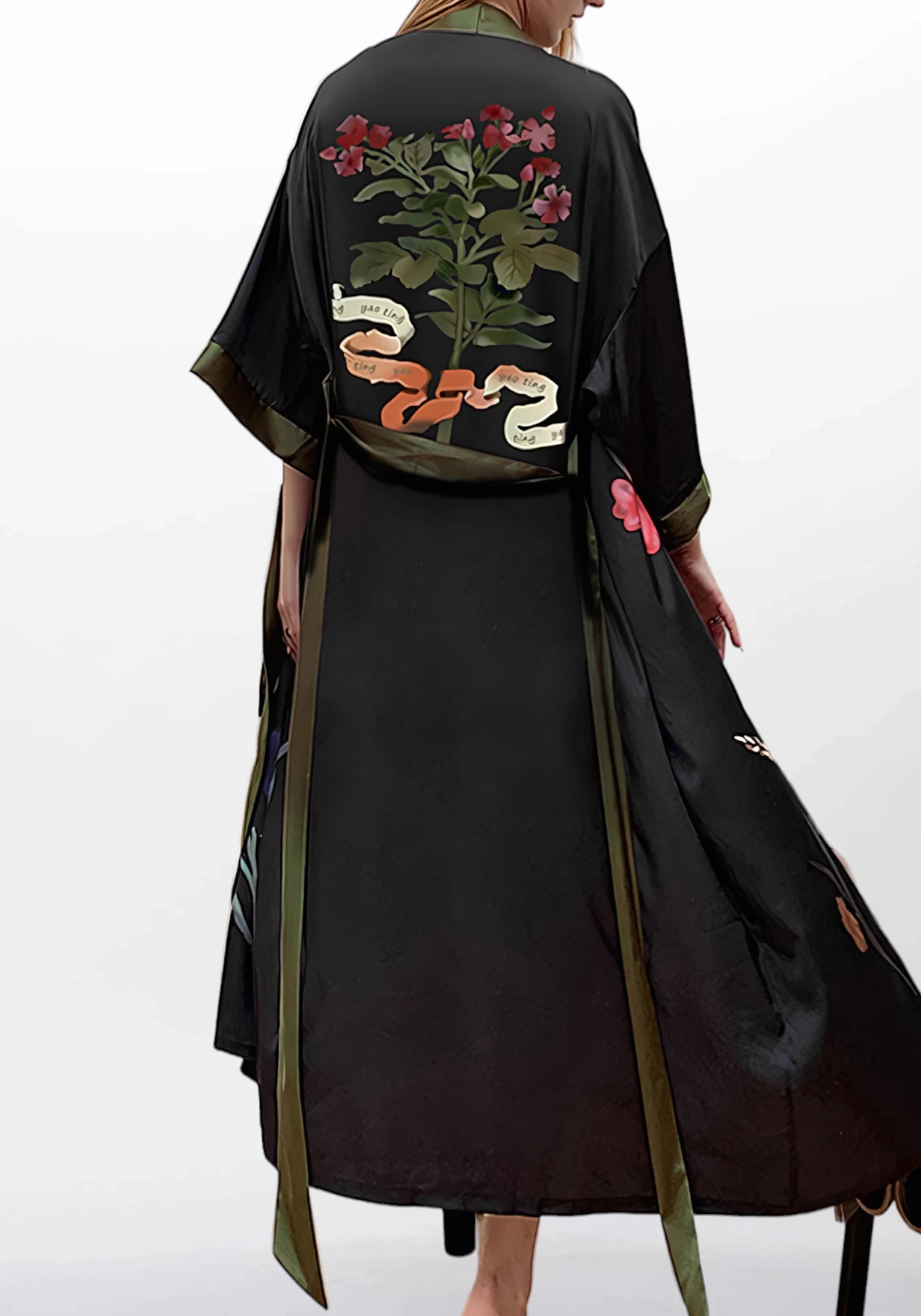 Robe de chambre satin noir - Ma robe de chambre