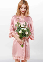 Robe de chambre satin personnalisé rose - Vignette | Ma robe de chambre