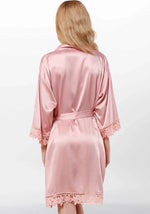 Robe de chambre satin personnalisé rose - Vignette | Ma robe de chambre